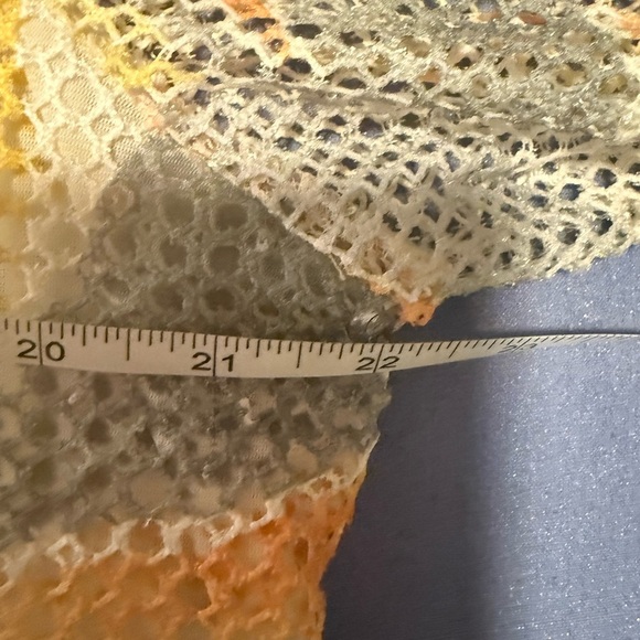 Alfred Dunner Yellow and Blue Graphic 3/4 Sleeve Blouse - Picture 7 of 8